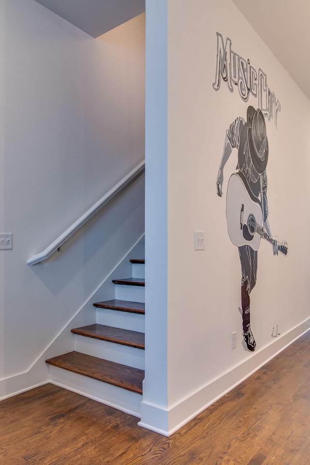 2001 Convent Pl Unit 7, Nashville, TN 37212 - stairway with wood finished floors and baseboards
