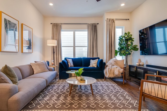 2001 Convent Pl Unit 7, Nashville, TN 37212 - living area with dark wood finished floors and recessed lighting