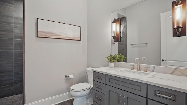 4740 Edwardian Trce, Franklin, TN 37067 - full bath featuring toilet, vanity, baseboards, walk in shower, and wood finished floors