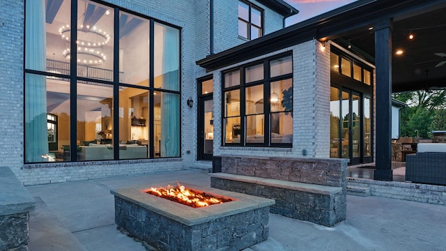4740 Edwardian Trce, Franklin, TN 37067 - view of patio featuring a fire pit