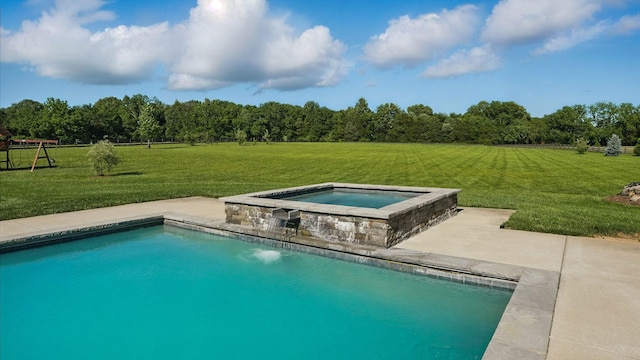4740 Edwardian Trce, Franklin, TN 37067 - outdoor pool with a yard and an in-ground hot tub