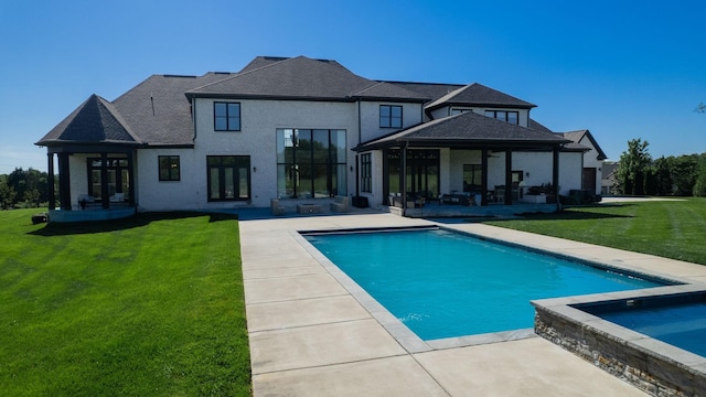 4740 Edwardian Trce, Franklin, TN 37067 - rear view of house with a patio area, a yard, and an outdoor pool