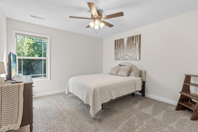 1013 Brightwood Ct, Clarksville, TN 37043 - bedroom with carpet, baseboards, ceiling fan, and a textured ceiling