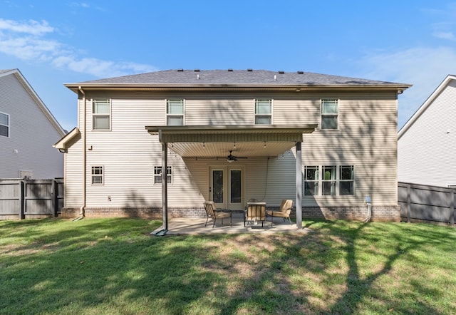 1013 Brightwood Ct, Clarksville, TN 37043 - rear view of house featuring a ceiling fan and a patio