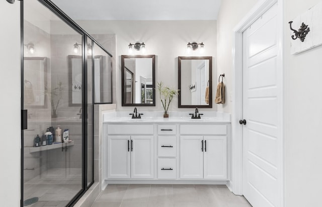 1013 Brightwood Ct, Clarksville, TN 37043 - bathroom with a stall shower and double vanity