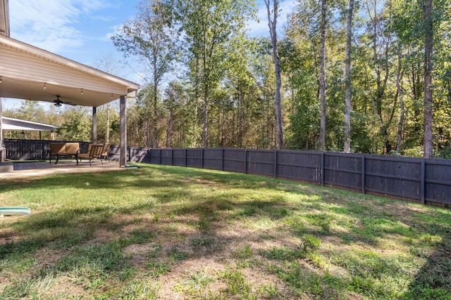 1013 Brightwood Ct, Clarksville, TN 37043 - view of yard featuring ceiling fan and a patio area