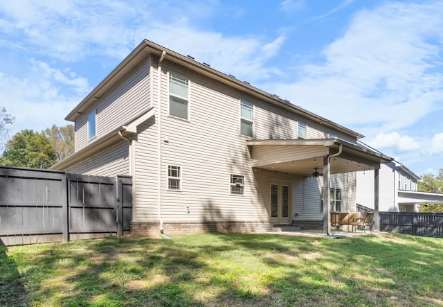 1013 Brightwood Ct, Clarksville, TN 37043 - back of property featuring a patio and ceiling fan