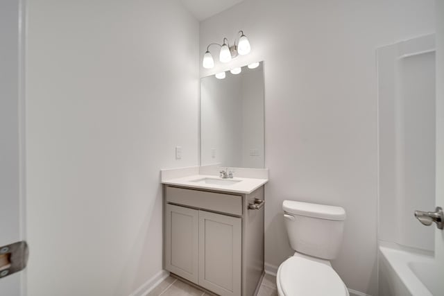 316 Deacon Ln, White House, TN 37188 - bathroom with toilet, vanity, baseboards, and tile patterned flooring