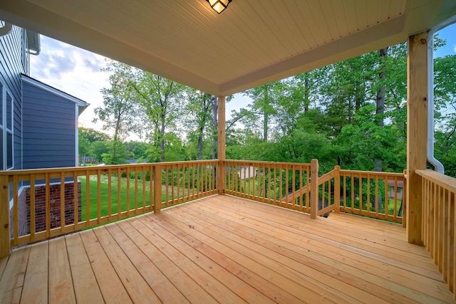 316 Deacon Ln, White House, TN 37188 - wooden deck featuring view of wooded area