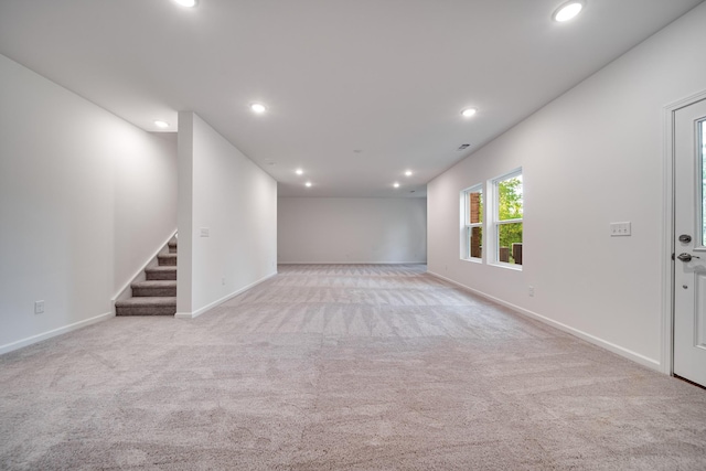 316 Deacon Ln, White House, TN 37188 - carpeted spare room featuring stairway, recessed lighting, and baseboards