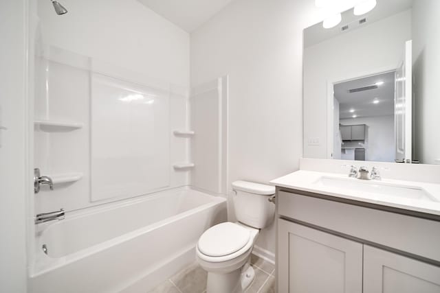 316 Deacon Ln, White House, TN 37188 - bathroom with vanity, toilet, tub / shower combination, baseboards, and tile patterned floors