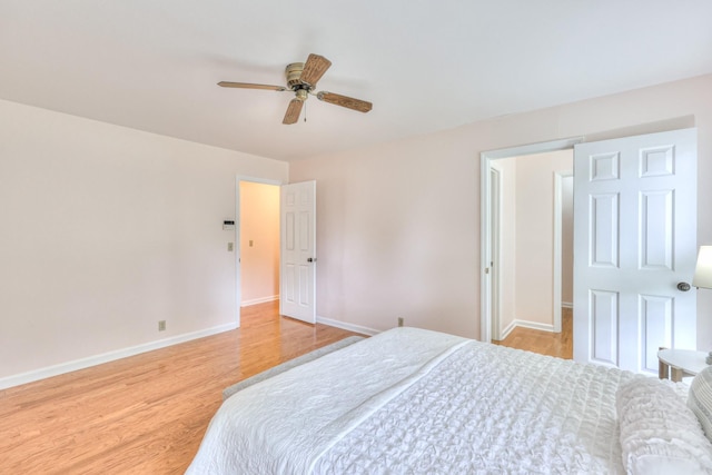 2519 Regency Park Dr, Murfreesboro, TN 37129 - bedroom with light wood finished floors, baseboards, and a ceiling fan