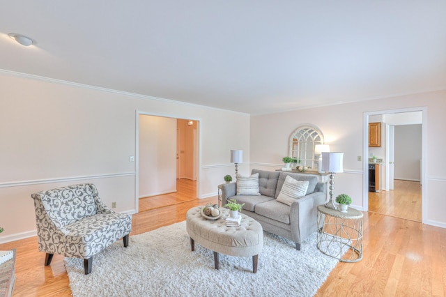 2519 Regency Park Dr, Murfreesboro, TN 37129 - living area featuring light wood-style floors, crown molding, and baseboards
