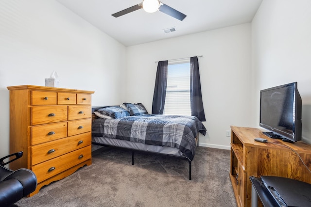 319 Petunia Dr, Smyrna, TN 37167 - bedroom featuring dark carpet, ceiling fan, and baseboards