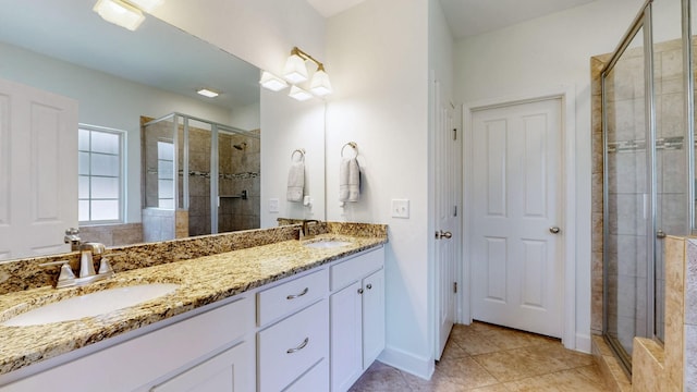 4421 Janefield Way, Nolensville, TN 37135 - full bath with a shower stall, double vanity, and tile patterned flooring