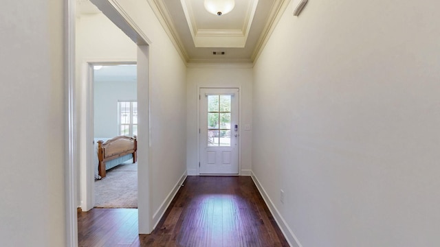 4421 Janefield Way, Nolensville, TN 37135 - doorway with dark wood-style floors, crown molding, and baseboards