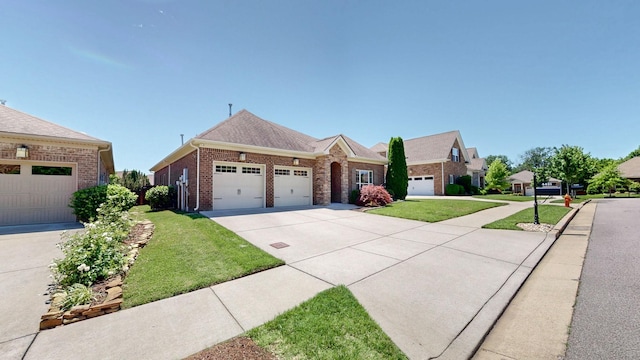 4421 Janefield Way, Nolensville, TN 37135 - view of front of home featuring concrete driveway, brick siding, an attached garage, and a front lawn