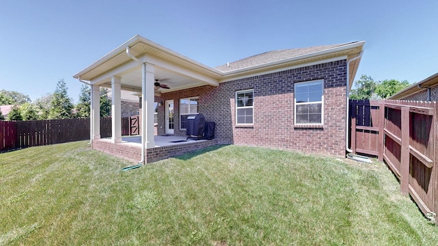 4421 Janefield Way, Nolensville, TN 37135 - back of house with brick siding, a patio area, and ceiling fan