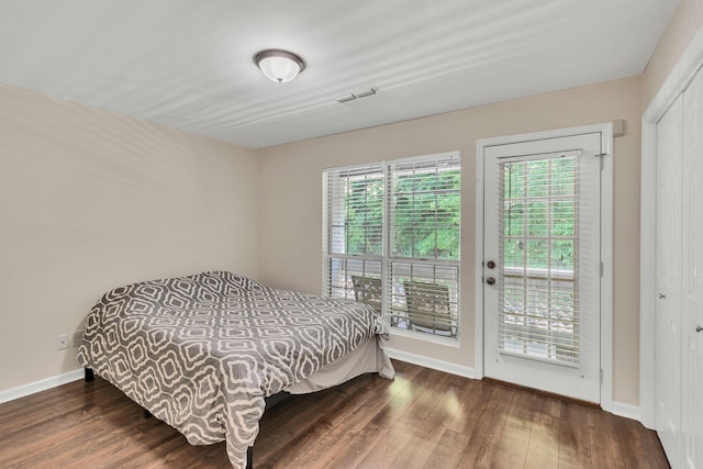 212 Post Creek Rd, Nashville, TN 37221 - bedroom featuring access to outside, wood finished floors, and baseboards