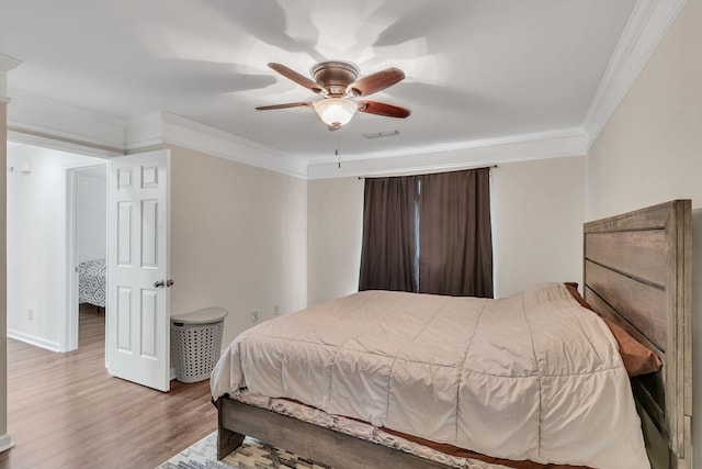 212 Post Creek Rd, Nashville, TN 37221 - bedroom with crown molding, wood finished floors, ceiling fan, and baseboards