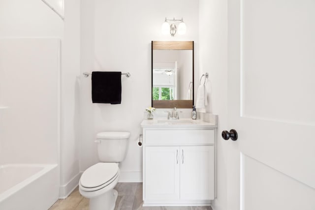 11769 Milton St, Milton, TN 37118 - full bathroom featuring vanity, toilet, tile patterned floors, shower / bathtub combination, and ceiling fan