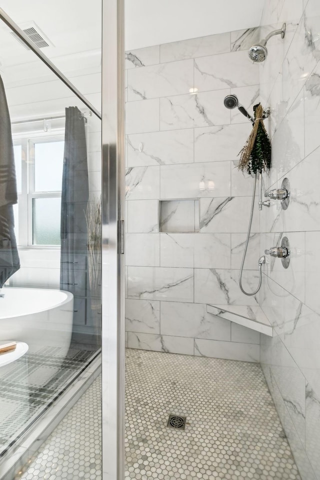 11769 Milton St, Milton, TN 37118 - full bathroom with a shower stall and a freestanding tub