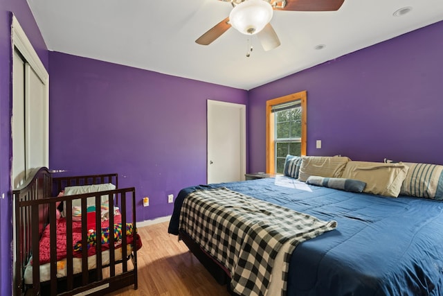 287 Rack Clayton Rd, Hohenwald, TN 38462 - bedroom with wood finished floors, baseboards, and a ceiling fan