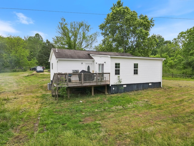 287 Rack Clayton Rd, Hohenwald, TN 38462 - rear view of house featuring a wooden deck