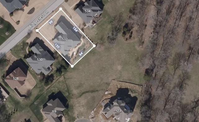 532 Ridgecrest Ln, Lebanon, TN 37087 - map / location with property boundaries highlighted