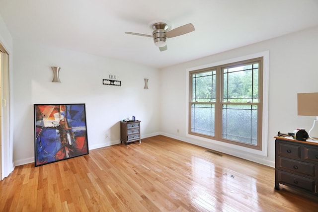 5904 S New Hope Rd, Hermitage, TN 37076 - unfurnished bedroom with light wood-type flooring, baseboards, and a ceiling fan