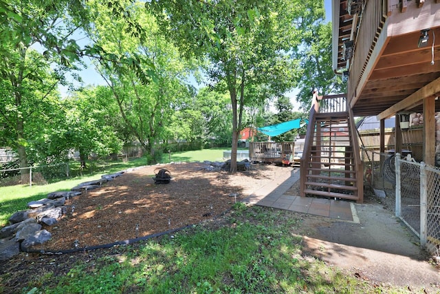 5904 S New Hope Rd, Hermitage, TN 37076 - fenced backyard featuring stairway and a wooden deck