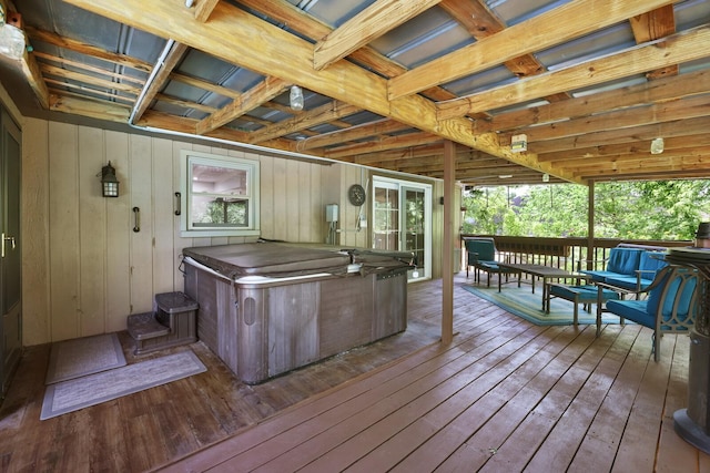 5904 S New Hope Rd, Hermitage, TN 37076 - wooden deck featuring a hot tub