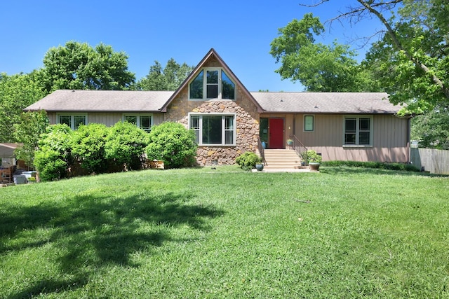 5904 S New Hope Rd, Hermitage, TN 37076 - view of front of house featuring stone siding and a front lawn