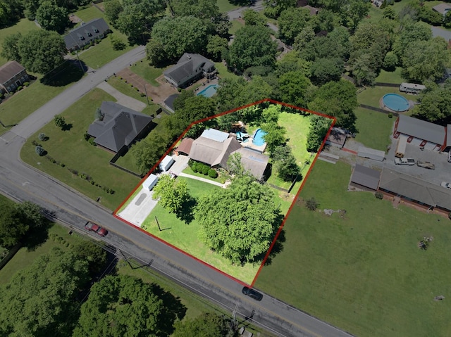 5904 S New Hope Rd, Hermitage, TN 37076 - view of property location with a pool and property parcel outlined