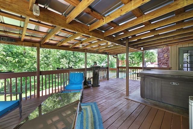 5904 S New Hope Rd, Hermitage, TN 37076 - deck with a hot tub