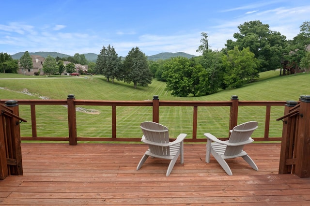 410 Pastoral Way, Nolensville, TN 37135 - deck featuring a mountain view and a lawn