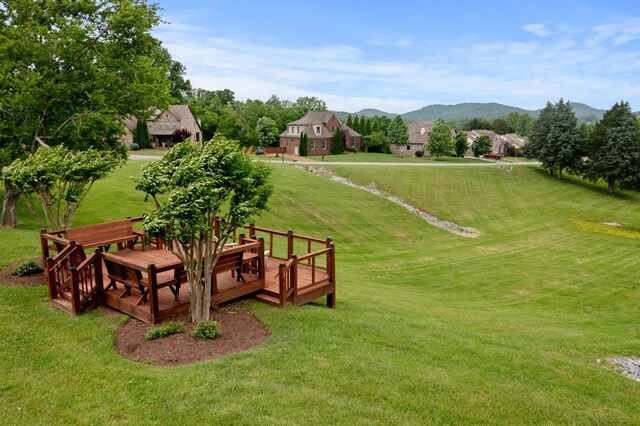 410 Pastoral Way, Nolensville, TN 37135 - view of grassy yard featuring a deck with mountain view