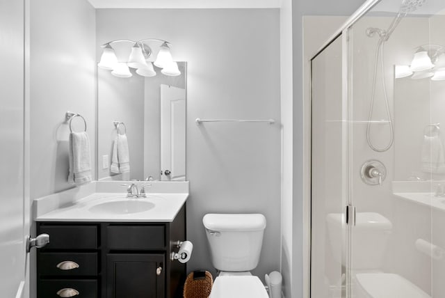 410 Pastoral Way, Nolensville, TN 37135 - bathroom featuring toilet, a shower stall, and vanity
