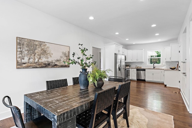 1105 Sunnymeade Dr, Nashville, TN 37216 - dining area featuring recessed lighting and dark wood-type flooring