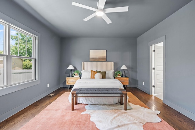 1105 Sunnymeade Dr, Nashville, TN 37216 - bedroom featuring wood finished floors, baseboards, and a ceiling fan