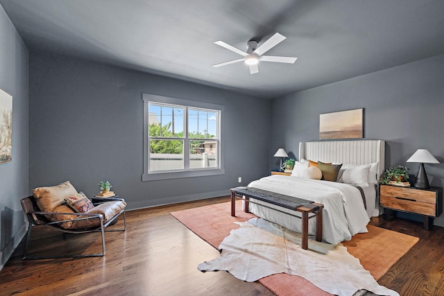 1105 Sunnymeade Dr, Nashville, TN 37216 - bedroom with wood finished floors, baseboards, and a ceiling fan