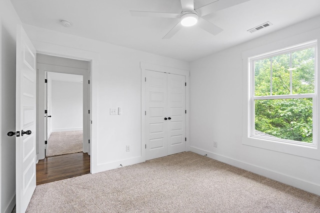 1105 Sunnymeade Dr, Nashville, TN 37216 - unfurnished bedroom featuring carpet floors, baseboards, a closet, and ceiling fan