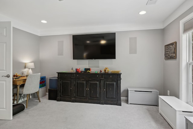 1018 Buddleia Ln, Franklin, TN 37067 - living area featuring carpet, recessed lighting, and baseboards