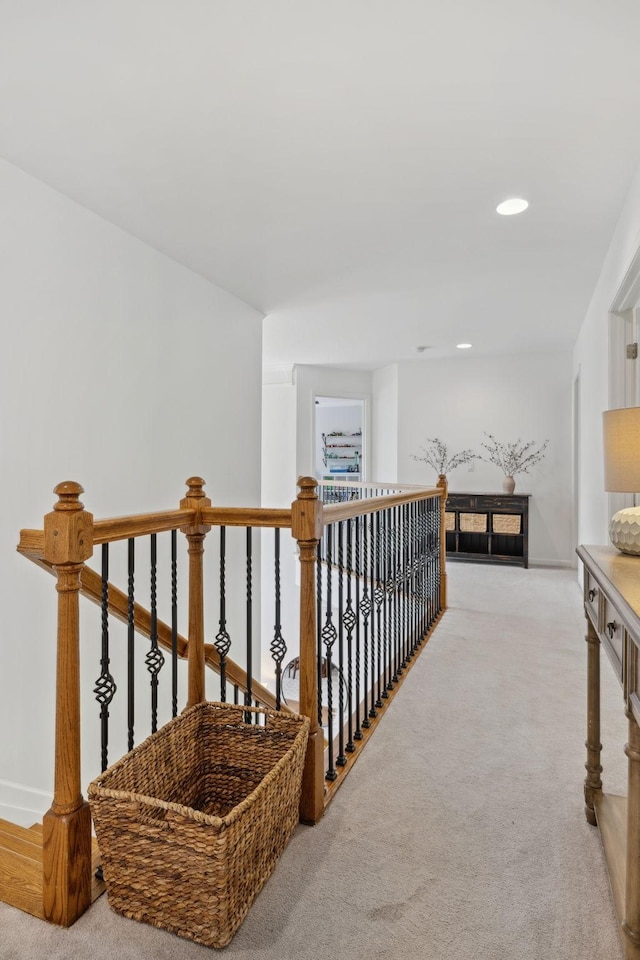 1018 Buddleia Ln, Franklin, TN 37067 - hall with carpet and an upstairs landing