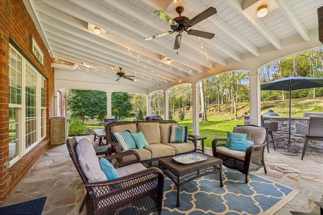 1018 Buddleia Ln, Franklin, TN 37067 - view of patio with a ceiling fan and outdoor lounge area