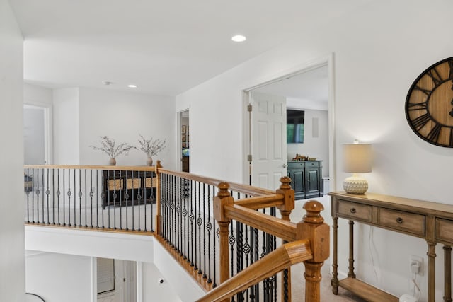 1018 Buddleia Ln, Franklin, TN 37067 - hallway with an upstairs landing and recessed lighting