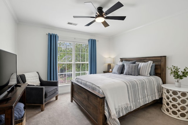 1018 Buddleia Ln, Franklin, TN 37067 - carpeted bedroom with crown molding and ceiling fan