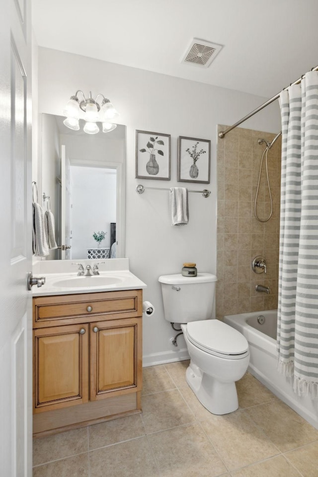 1018 Buddleia Ln, Franklin, TN 37067 - full bath with tile patterned floors, toilet, shower / bath combo, and vanity