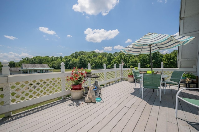 2290 Osburn Rd, Arrington, TN 37014 - wooden terrace with outdoor dining space