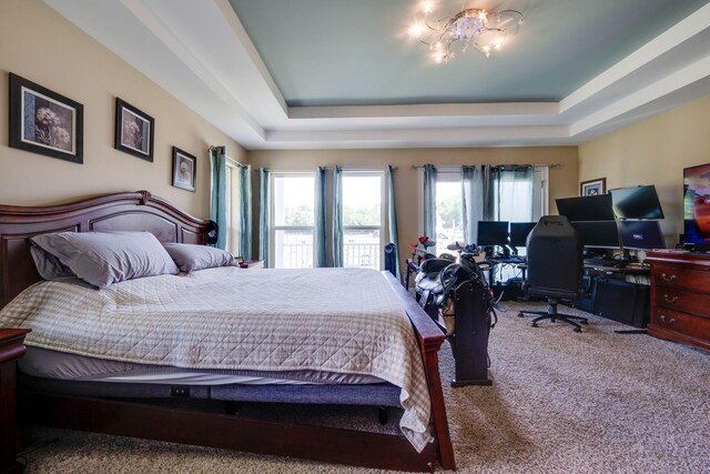 2290 Osburn Rd, Arrington, TN 37014 - carpeted bedroom featuring a raised ceiling and an office area